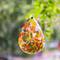 Glitzhome® 6.75" Glass Water Drop Hanging Orange Dots Birdfeeder